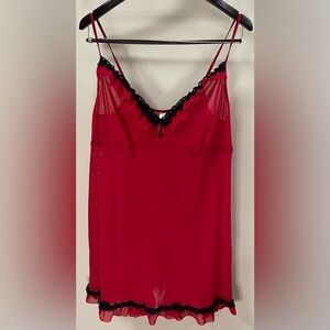 CACIQUE Sexy red sheer slip dress Size 22/24
